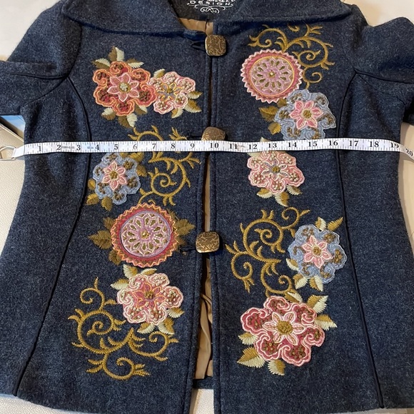 Icelandic Design Wool Embroidered Sweater Jacket Size Small - Picture 8 of 16